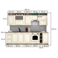 Bucatarie LEEA ART FRONT MDF STILE 280 K002 / decor 263 Bucatarie LEEA ART FRONT MDF STILE 280 K002 / decor 263